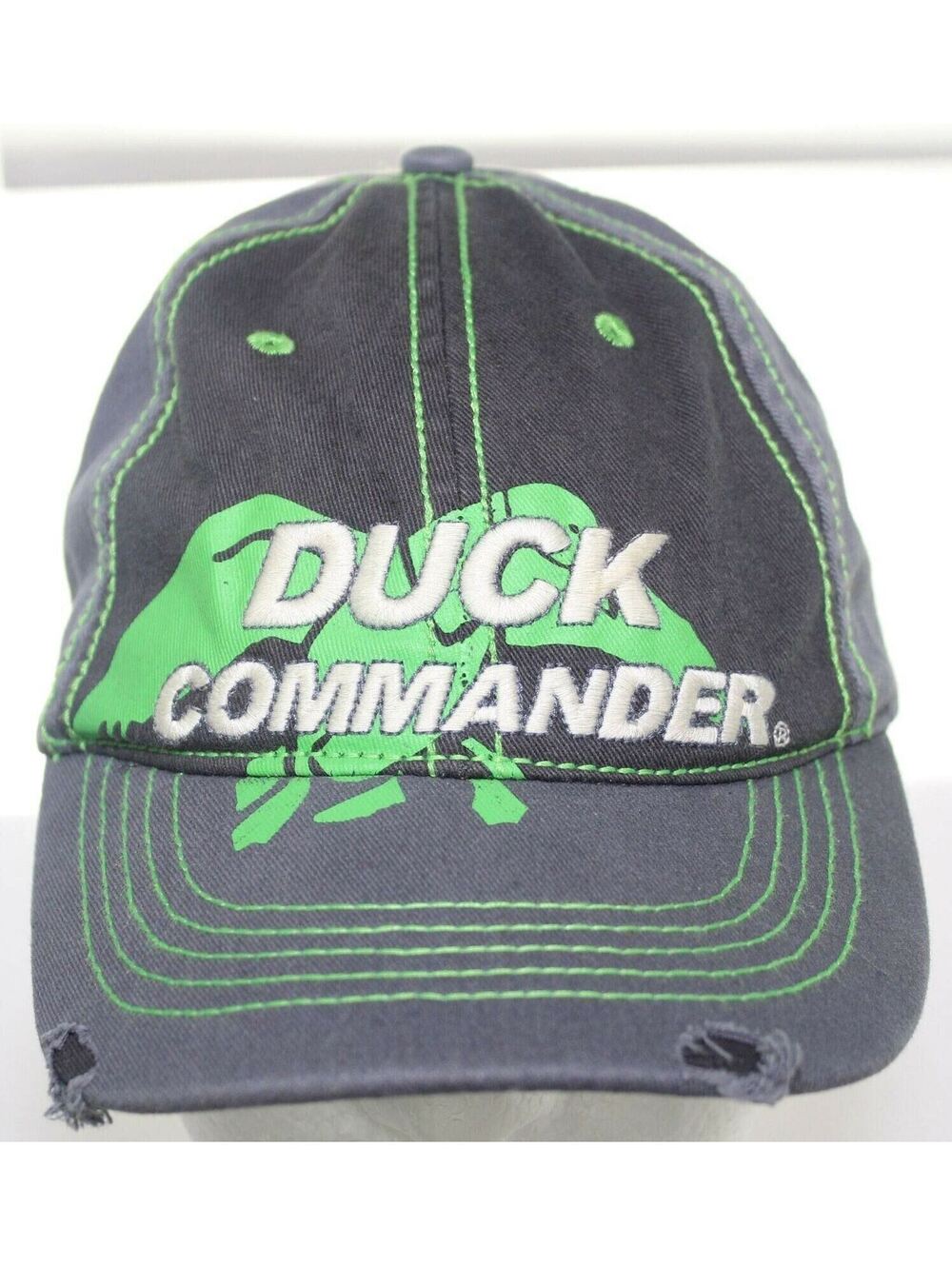 Duck Commander Baseball Hat Youth Strapback Cap Gray & Green (From Duck Dynasty)